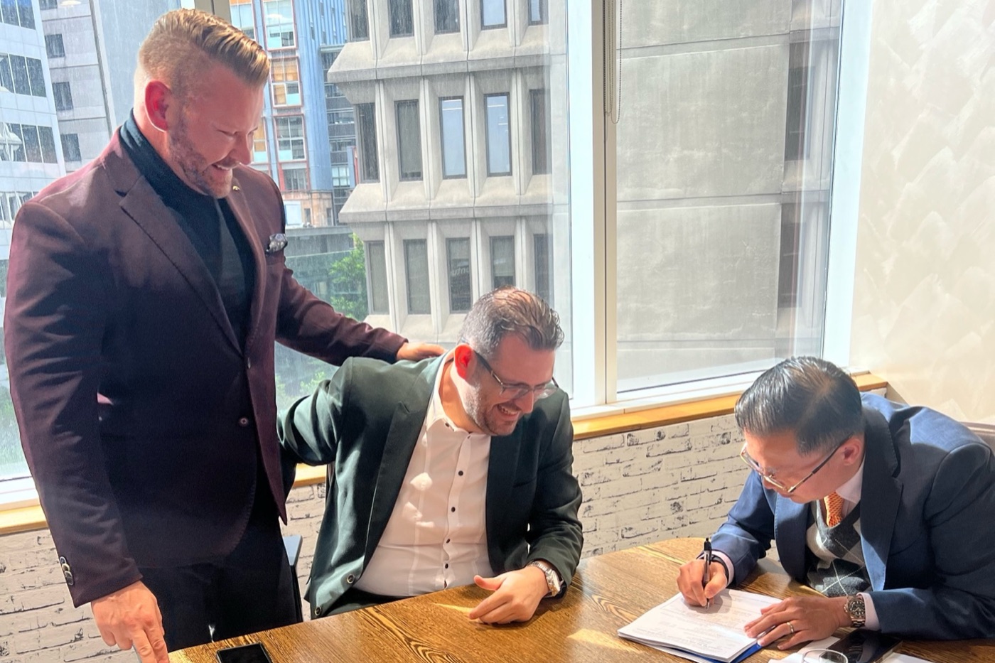 A commercial agreement being signed
